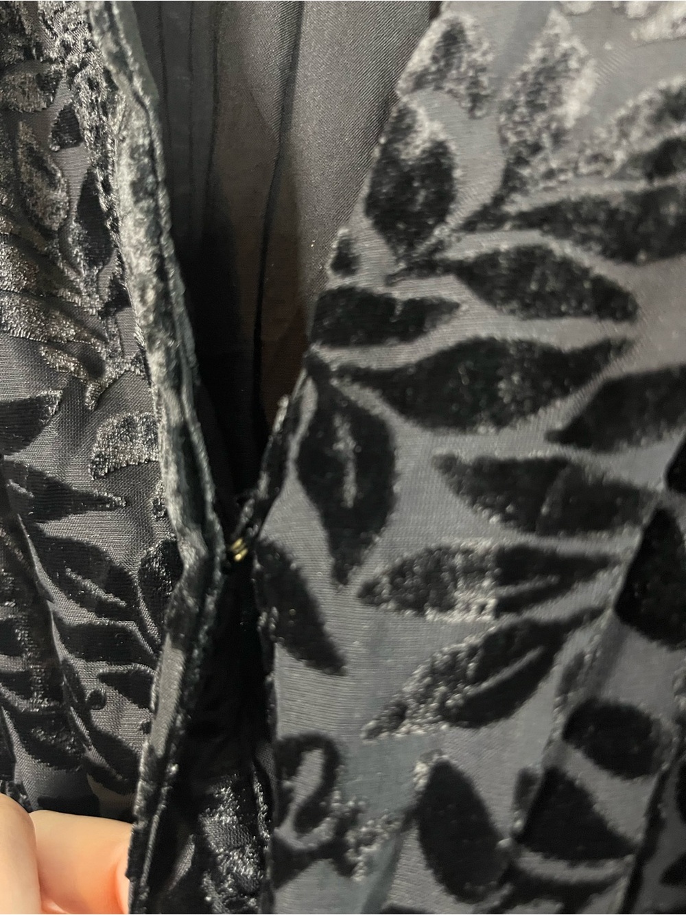 Anthropologie somserset mini dress black floral velvet smocked waist sz m - Picture 4 of 8